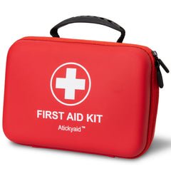 Atickyaid First Aid Kit compact size ready for travel and storage.