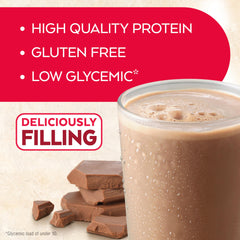 Atkins Nutrition panel close-up emphasizing 23g protein and 4g net carbs.