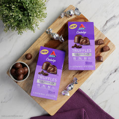 Atkins Endulge truffles on a dessert plate, elevating everyday treats.