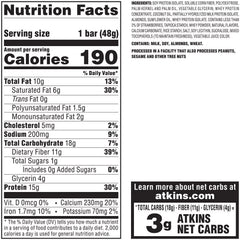 Atkins Strawberry Shortcake Bar texture close-up highlighting protein-rich interior.