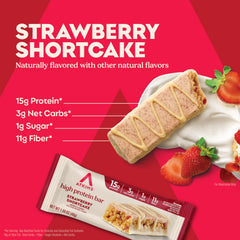 Close-up of Atkins bar unwrapped showing dessert-inspired texture