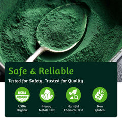 ATNreuro spirulina powder vegan-friendly label underlines plant-based nutrition for daily meals.