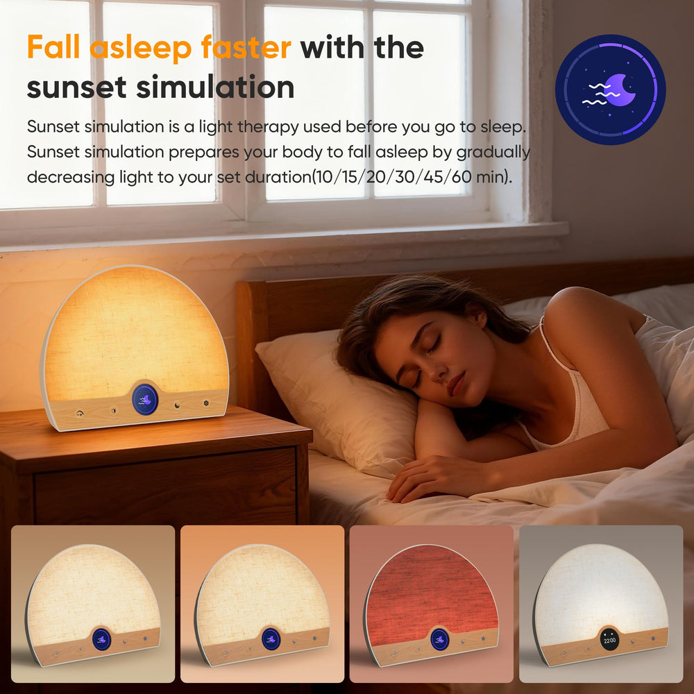 ATOROBROS Light Therapy Lamp gradually turns on to simulate a natural dawn