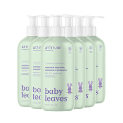 ATTITUDE Baby 2-in-1 bottle pour shows easy head-to-toe cleansing.