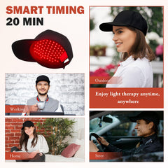 Auarwood LLLT cap designed for travel with a compact, wireless setup.