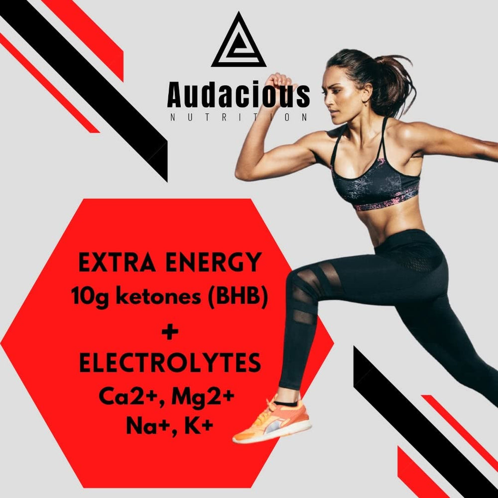 Audacious Nutrition Ketostart powder dissolving in water for clean ketosis hydration.