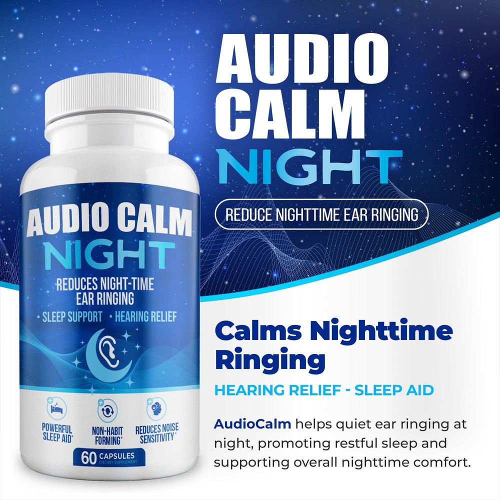 Audio Calm Night label detail showcases organic ingredients and clean formula