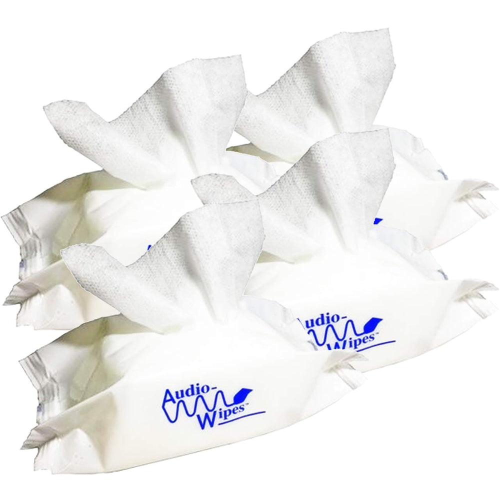AUDIOLOGIST'S CHOICE Audiowipes in a front view pouch for quick cleaning on the go