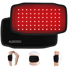 Audodo infrared wrap front view showing comfortable wear and target areas for easy at-home relaxation.