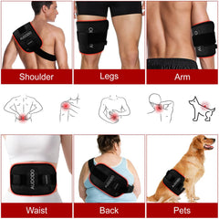 AUDODO red light therapy belt with controller and USB cable for easy setup.