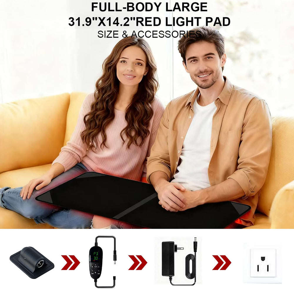AUDODO red light therapy mat large dimensions for broad targeting