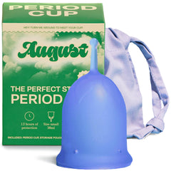 August Period Cup 36ml capacity supports longer wear and fewer changes.