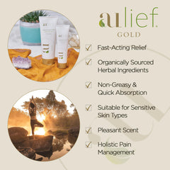 Aulief Gold lavender scent cream on skin for calm ambiance
