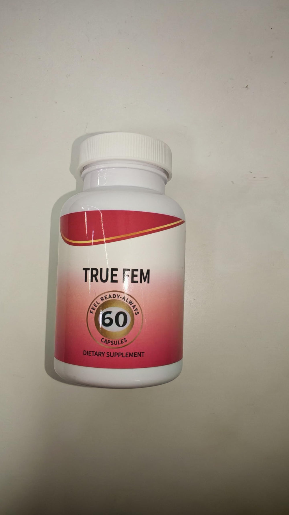 Close look at Aultink True Fem vitamins capsules for everyday use.