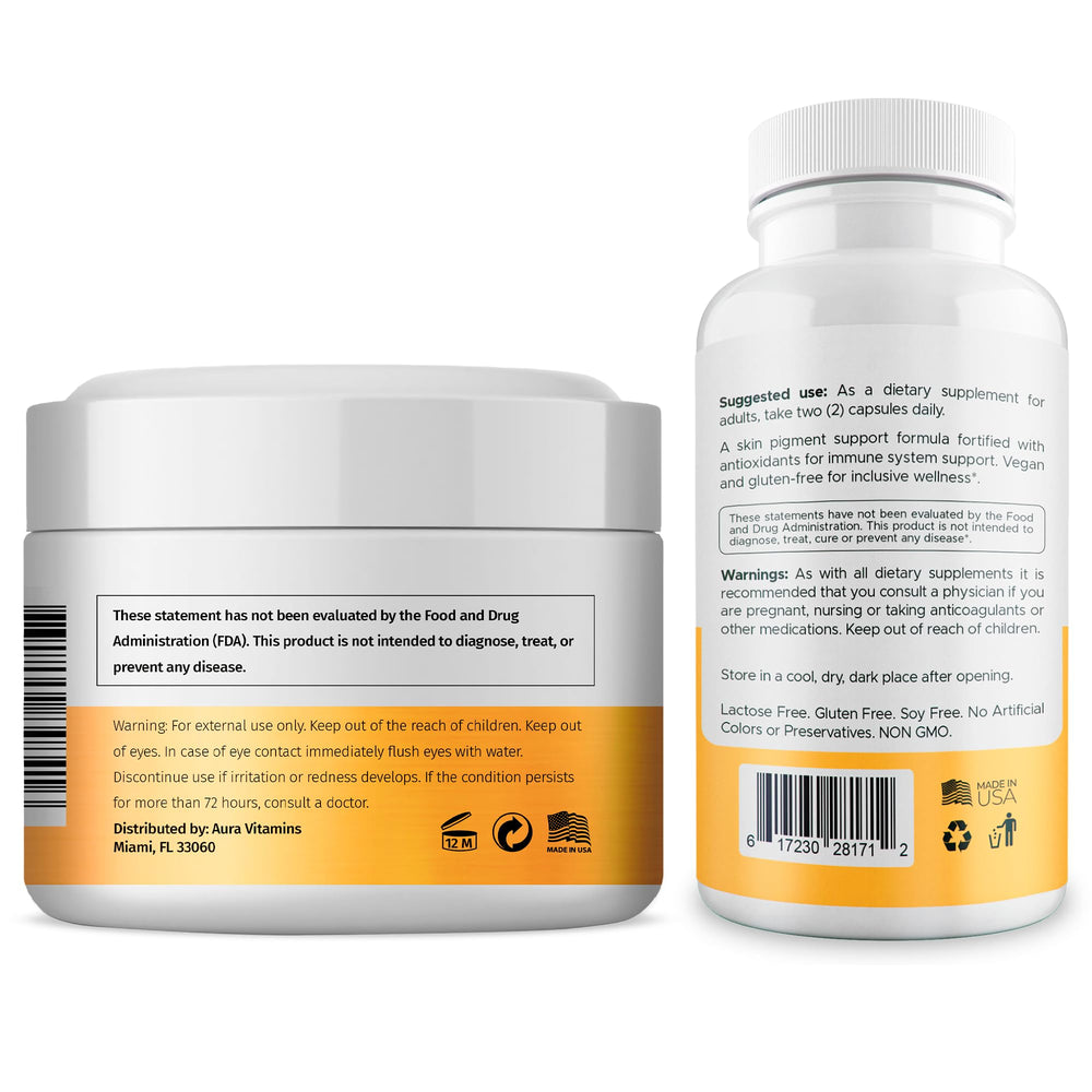 Aura Vitamins Dermawonder antioxidant blend, supporting skin health as part of a holistic regimen.
