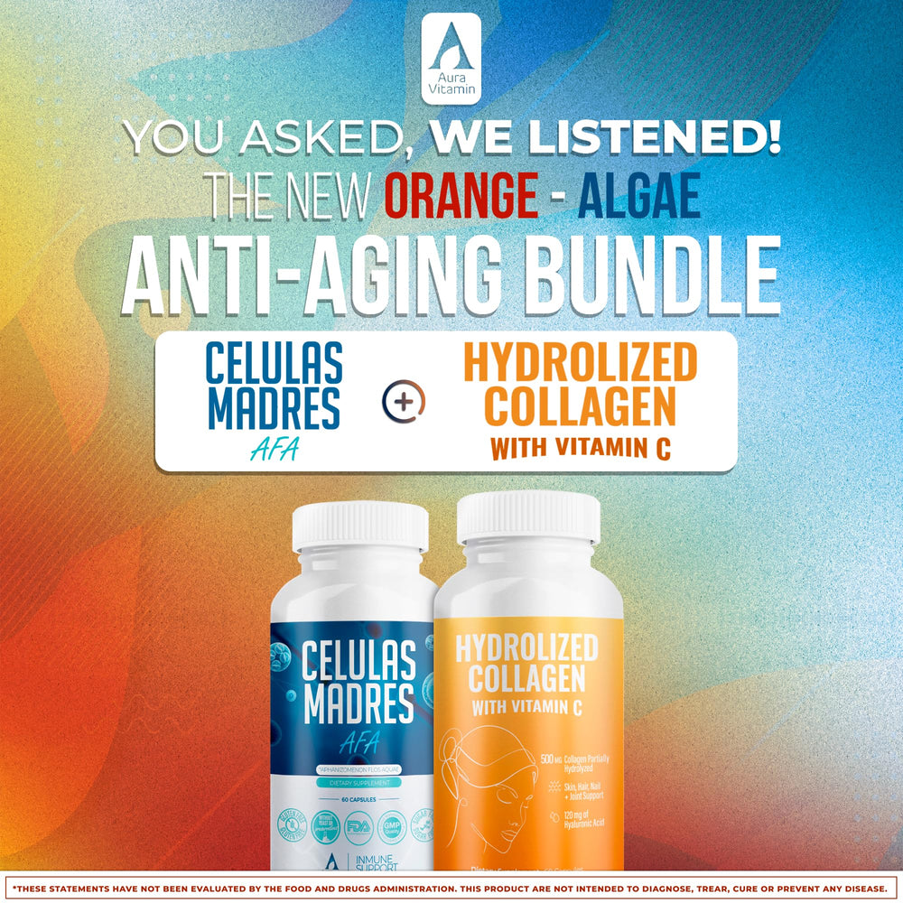 Aura Vitamins hydrolyzed collagen capsules with vitamin C synergy for collagen support.