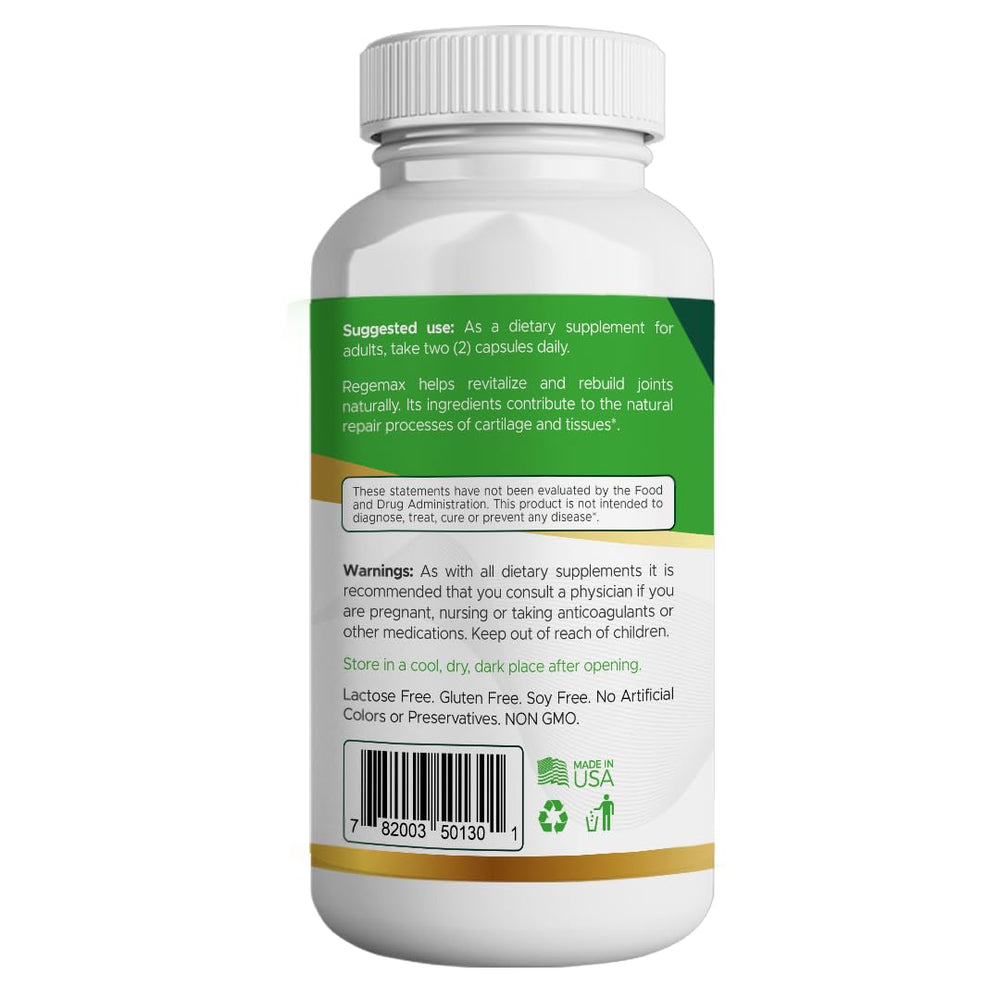 Aura Vitamins Regemax bottle and capsules conveying convenience in daily wellness journey.