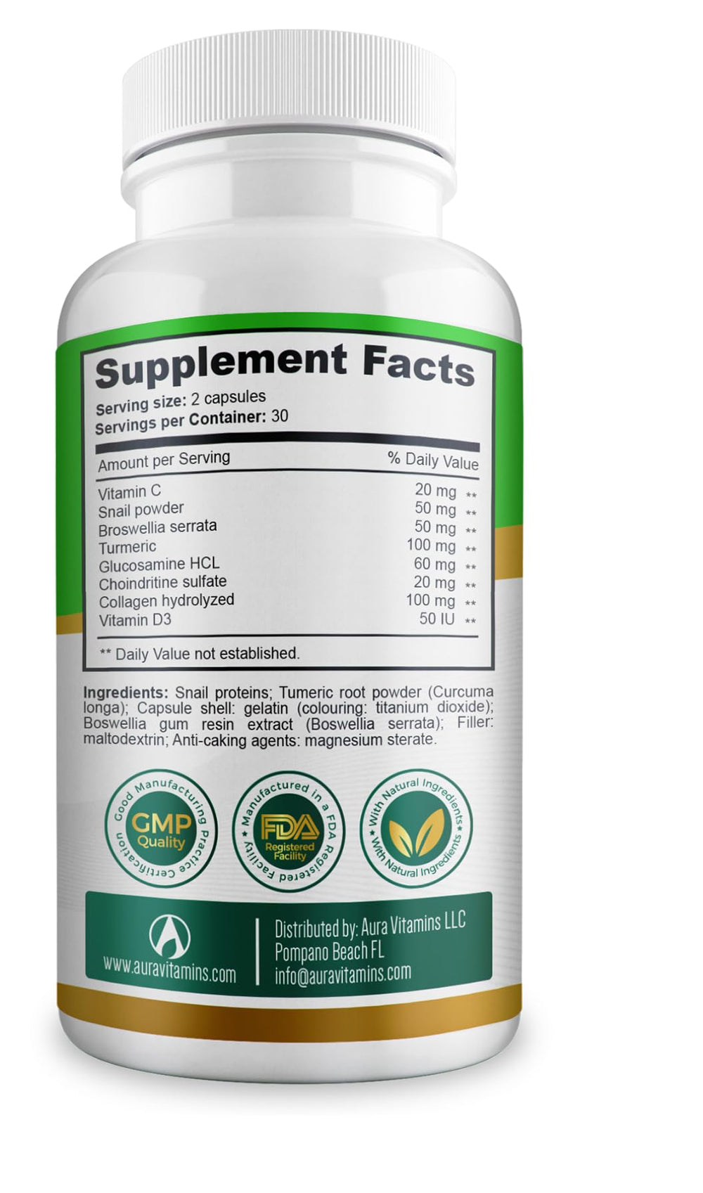 AURA VITAMINS REGEMAX capsules with glass of water illustrate easy daily use
