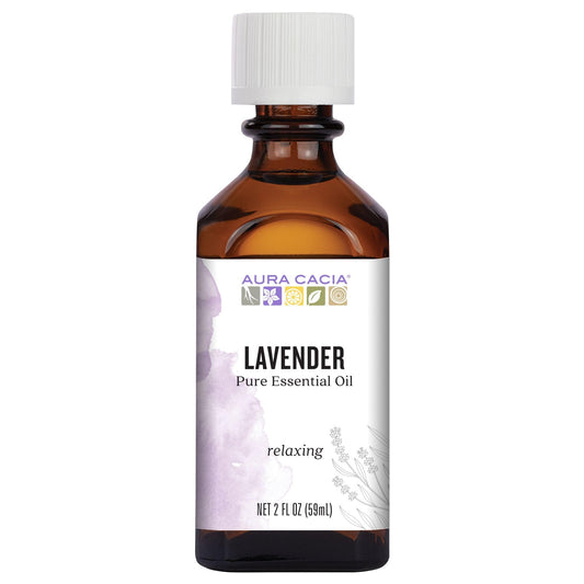 Aura Cacia Lavender Oil 2 oz bottle for diffusion and DIY blends