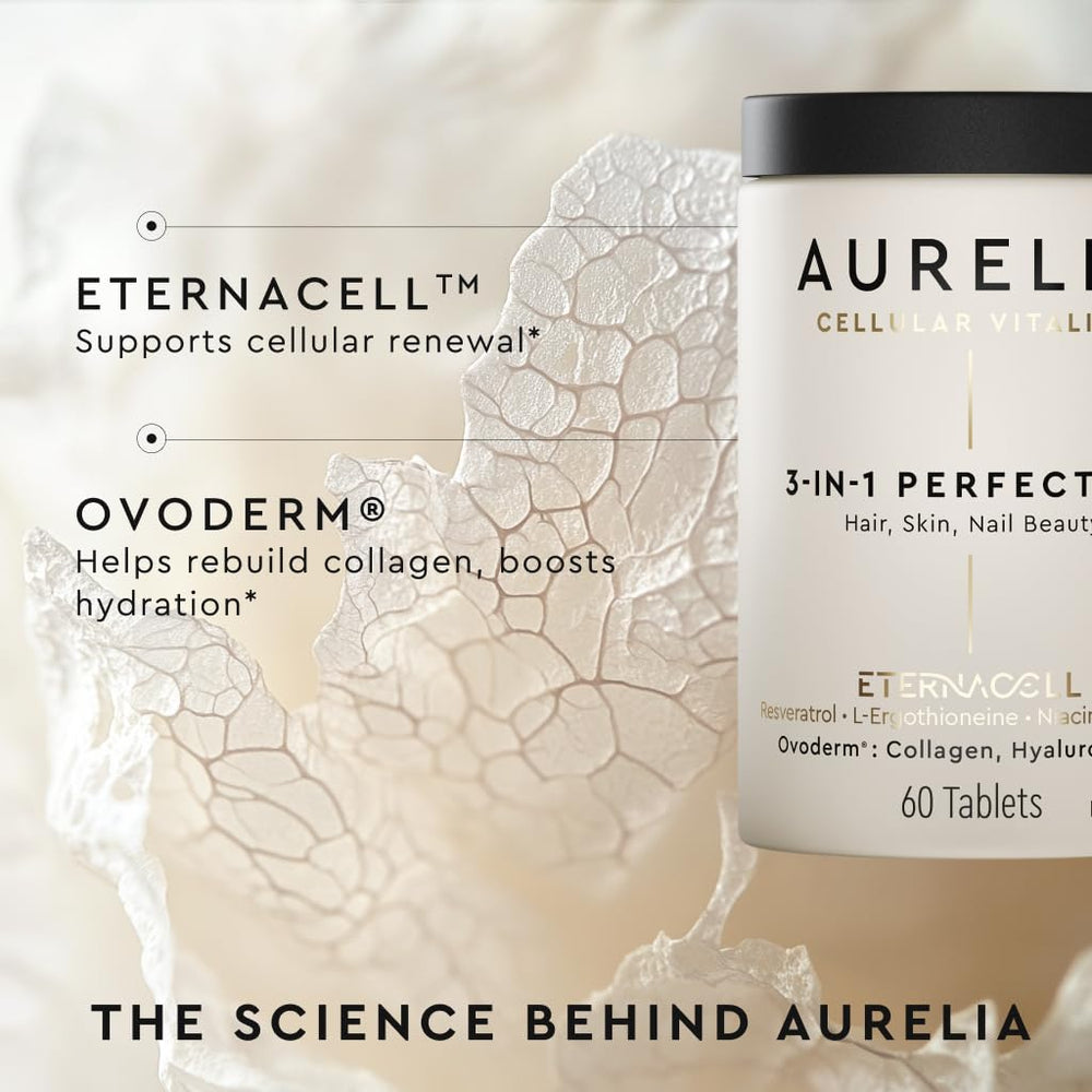 AURELIA skin close-up shows a radiant complexion and healthy glow.
