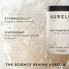 AURELIA skin close-up shows a radiant complexion and healthy glow.