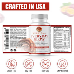 Aurisova Everyday Glow gummies on hand for daily use