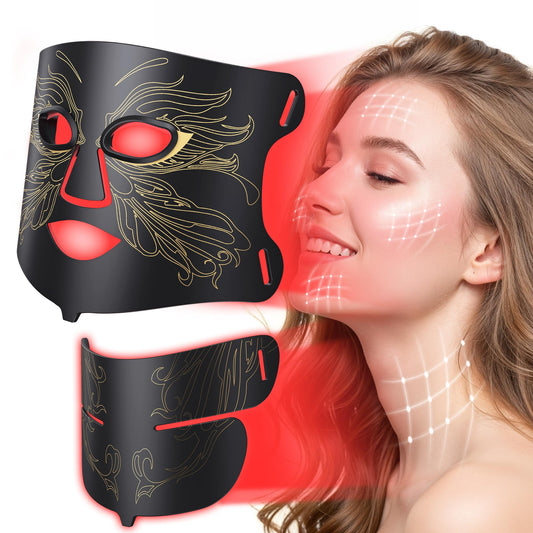 Aurphany facial and neck LED mask with 324 LEDs for at-home skincare sessions