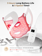 Aurphany LED mask 198 LED beads deliver broad light coverage for sessions.