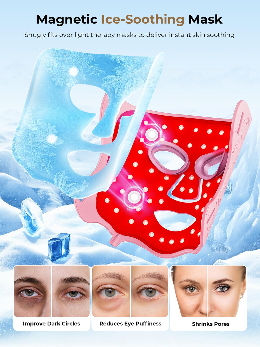 Aurphany LED mask remote control enables hands-free therapy sessions.