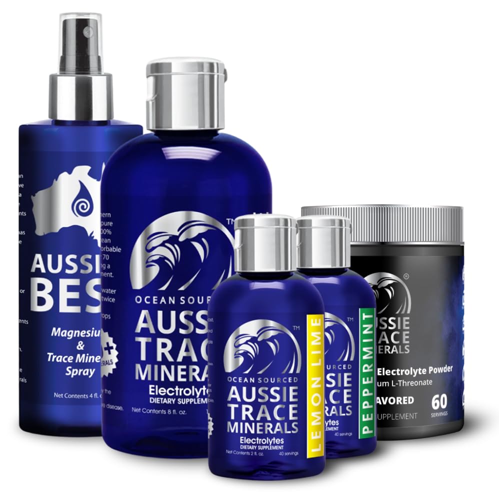 Aussie Trace Minerals glass with prepared drink demonstrating sugar-free electrolyte hydration