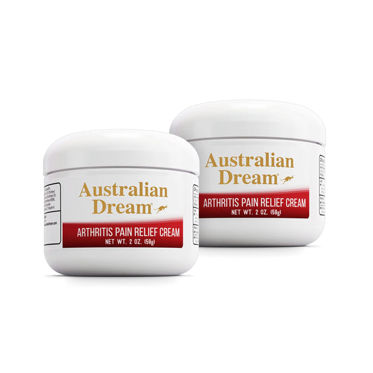 Australian Dream arthritis pain relief cream in a 2 oz jar for quick relief