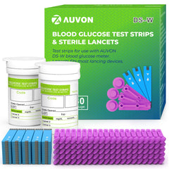 AUVON blood glucose strips 100-count show stable readings.
