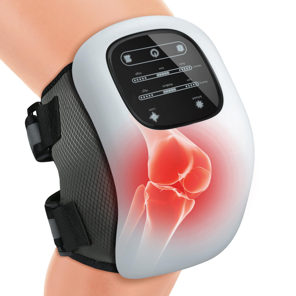 Auxoliev knee massager with heat and LED screen for easy at home relaxation