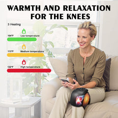 Auxoliev knee massager LED screen displaying settings for easy control