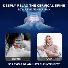 Auxoliev neck massager 50 intensity levels for precise comfort control