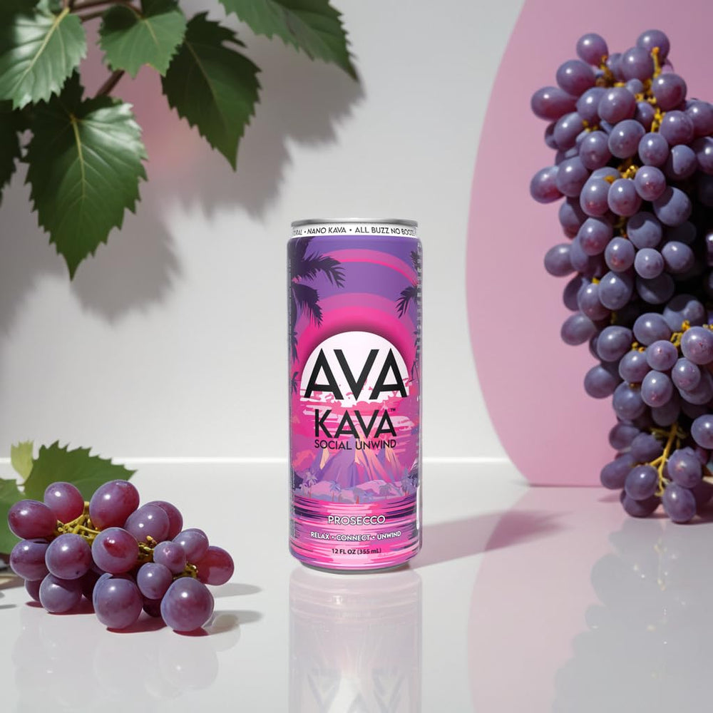 AVA Kava Prosecco bottle for social relaxation without alcohol