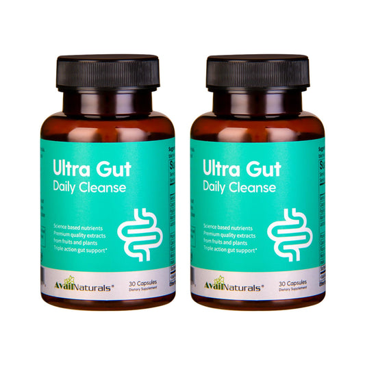 AvailNaturals Ultra Gut Daily Cleanse bottle with delayed-release capsules for daily digestive support