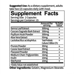 Person taking AvailNaturals Ultra Gut Daily Cleanse capsules with a meal