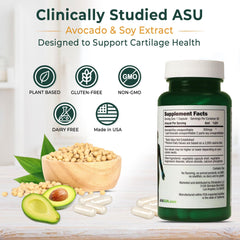AvaSun ASU ingredients panel highlighting avocado-soy unsaponifiables.