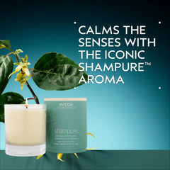 Aveda Shampure hand-poured candle close-up showing unique artisanal character