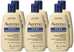 Aveeno lotion being applied to skin for temporary itch relief