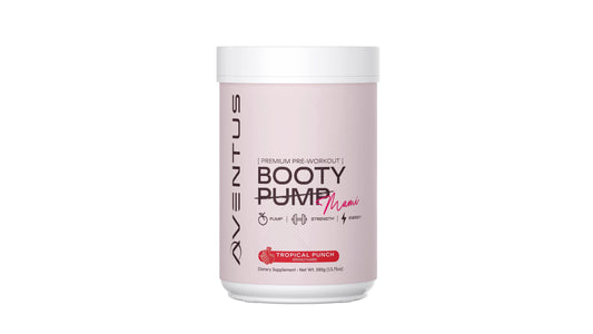 Aventus Booty Pump Tropical Punch tub ready for a pre-workout flavor boost.