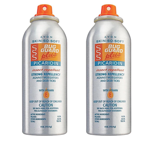 Avon Skin So Soft Bug Guard Picaridin aerosol spray provides easy, dependable outdoor protection.