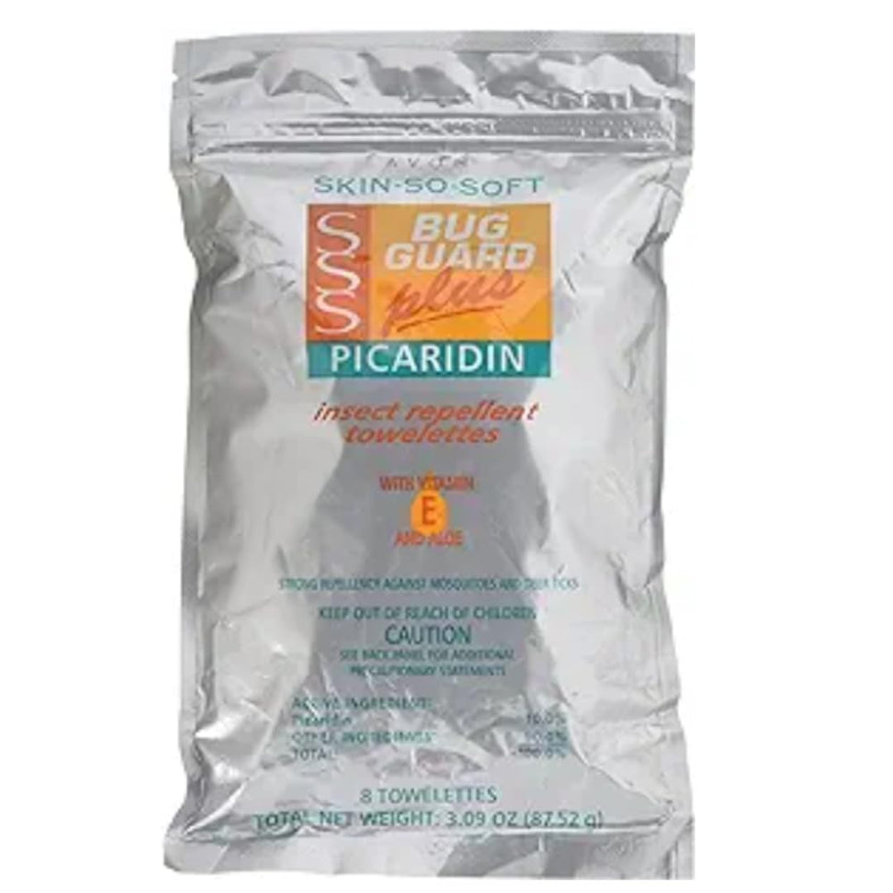 AVON Skin So Soft Bug Guard Towelettes 16-pack packaging ideal for travel