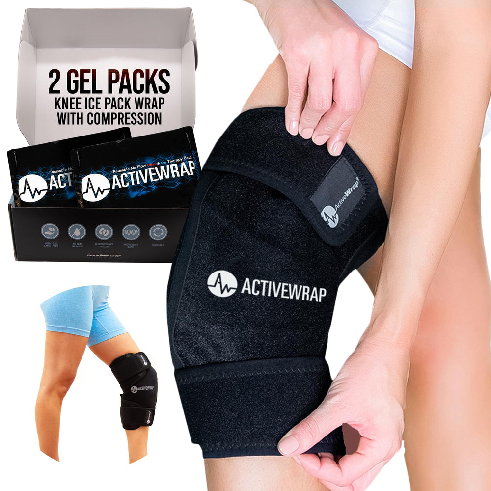 AW ACTIVEWRAP knee ice-pack wrap close-up for secure cold therapy on the knee