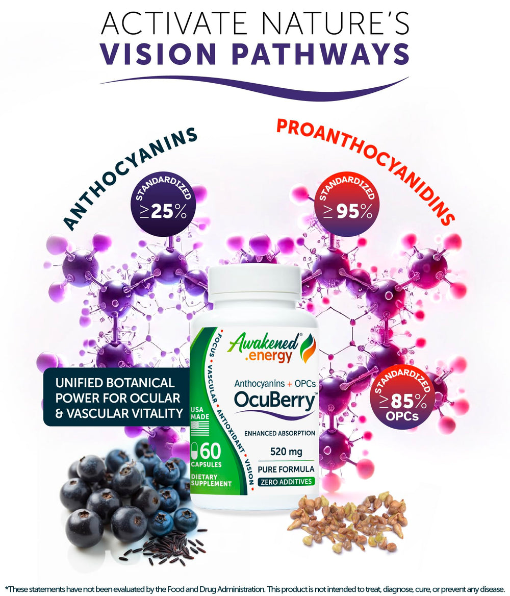 Awakened.energy OcuBerry black currant extract capsules aiding night vision