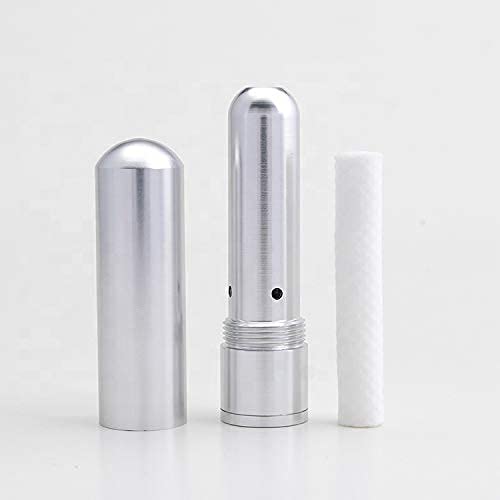 Award Designs twist-cap inhaler showing quick-access mechanism for aroma enjoyment.