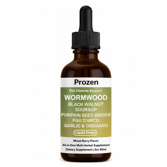 Awjsde Prozen wormwood gut cleanse bottle pour shows easy daily use for gentle digestive support.