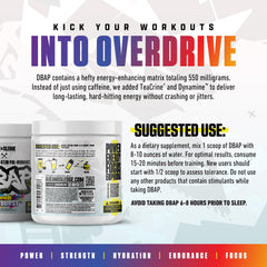 Axe & Sledge DBAP label closeup highlights energy matrix and ingredients.