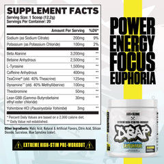 DBAP powder scoop showing serving size and quick mixing for workouts.